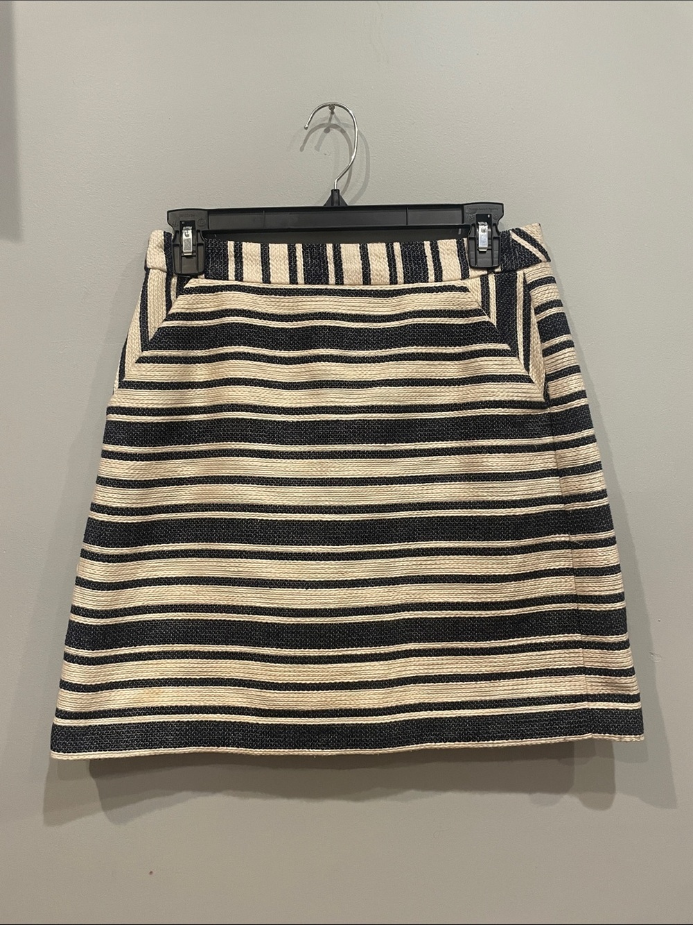 Blue and white stripe summer skirt by banana republic.